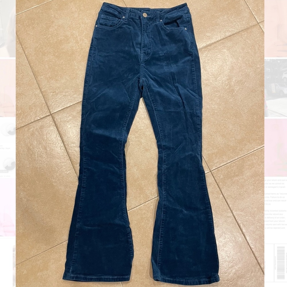 Y2k blue corduroy bootcut jeans/ pants